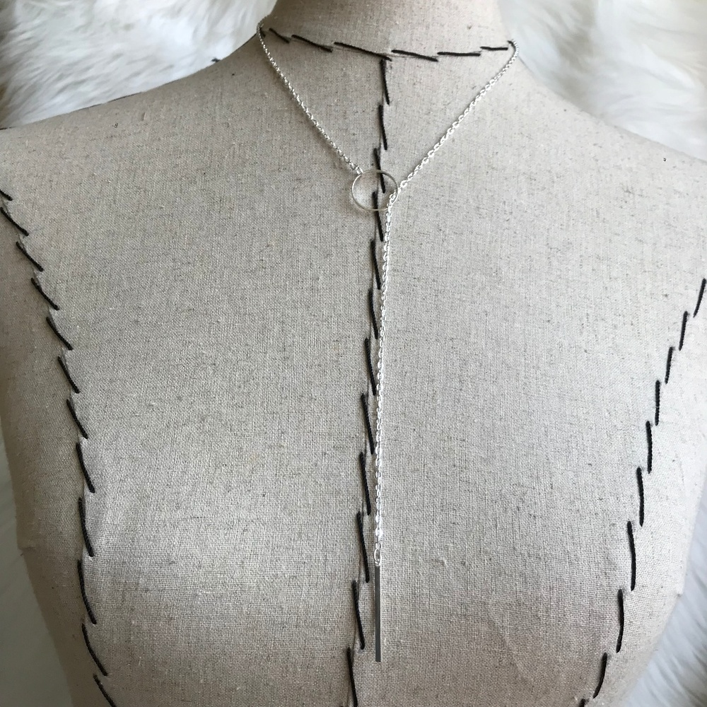 Ring Circle Hoop Bar adjustable necklace, NWT! - Picture 2 of 4